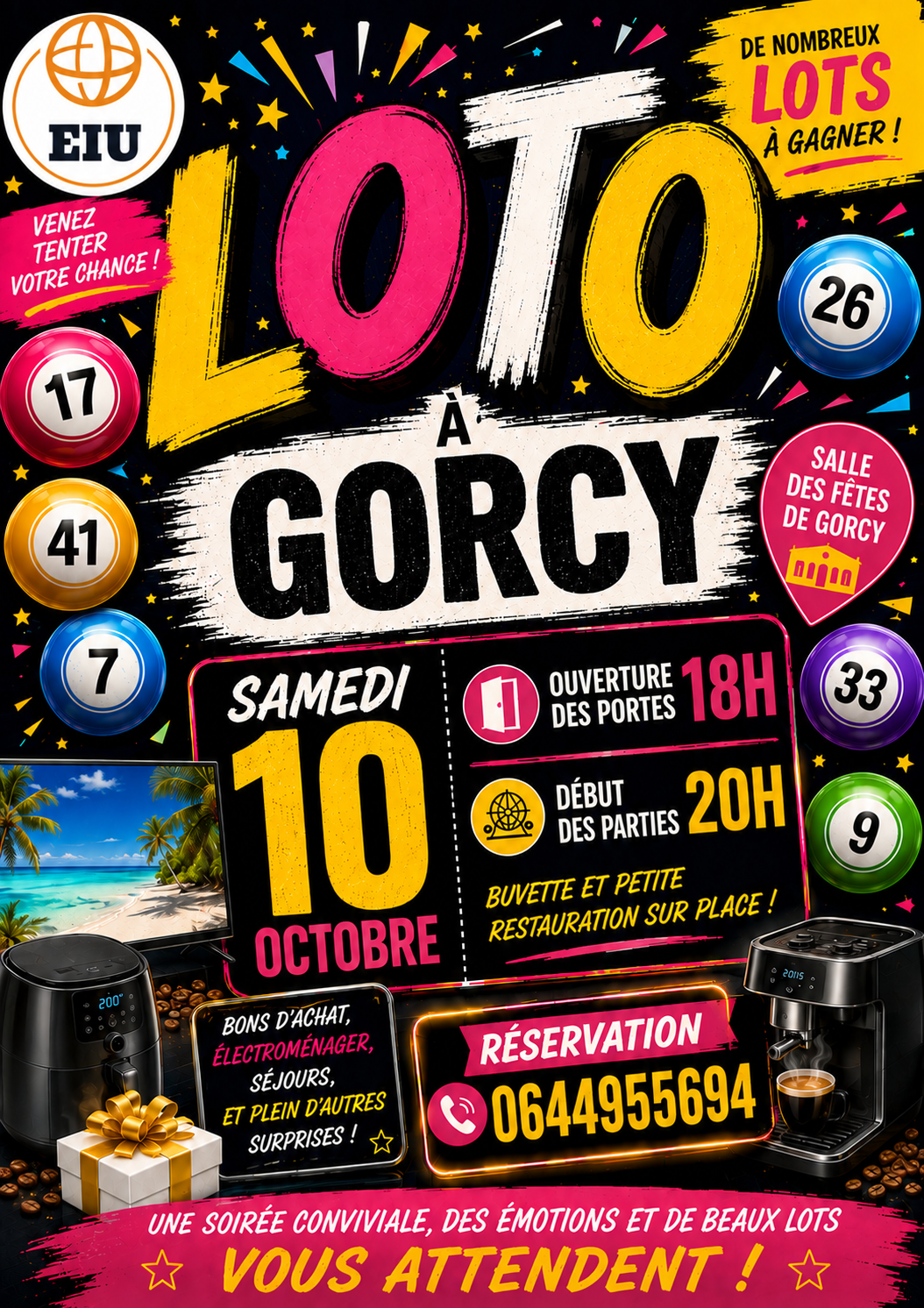 Affiche Loto EIU à Gorcy le 10 octobre 2026
